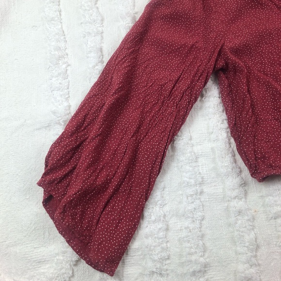 American Eagle Polka Dot Bell Sleeve Crop Top with Tie Front | XS - Picture 7 of 8